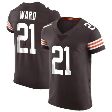 ＃21 Men's Denzel Ward Brown Elite Cleveland Browns Vapor Jersey