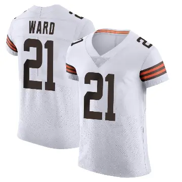 ＃21 Men's Denzel Ward White Elite Cleveland Browns Vapor Jersey