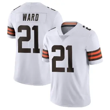 ＃21 Men's Denzel Ward White Limited Cleveland Browns Vapor Untouchable Jersey