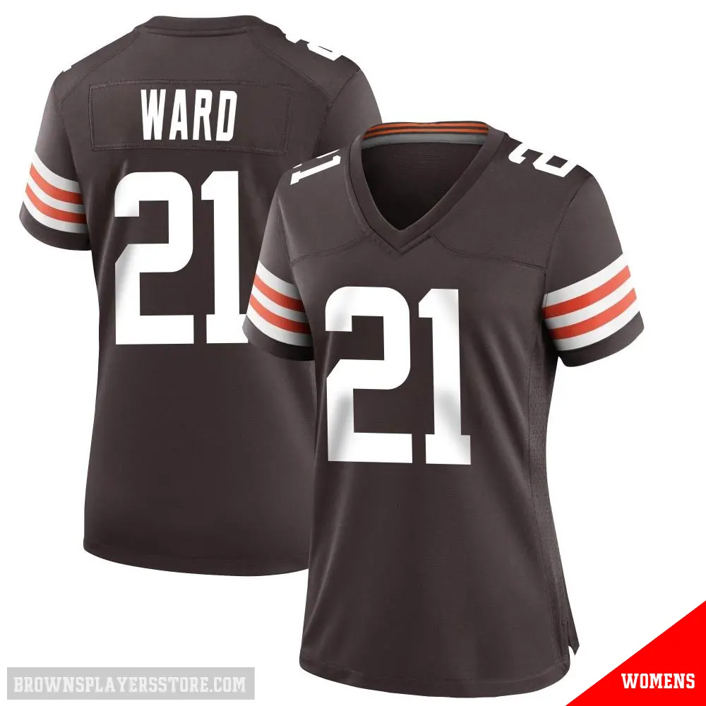 ＃21 Women's Denzel Ward Brown Game Cleveland Browns Team Color Jersey