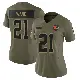 ＃21 Women's Denzel Ward Olive Limited Cleveland Browns 2025 Salute to Service Jersey