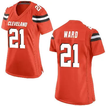＃21 Women's Denzel Ward Orange Game Cleveland Browns Alternate Jersey