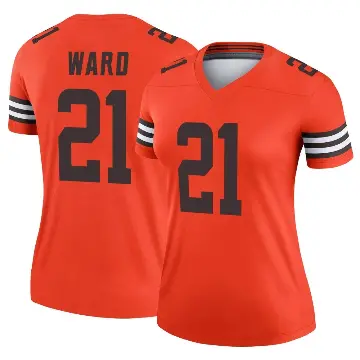 ＃21 Women's Denzel Ward Orange Legend Cleveland Browns Inverted Jersey