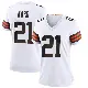＃21 Women's Denzel Ward White Game Cleveland Browns Jersey