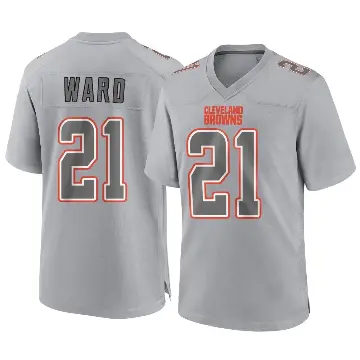 ＃21 Youth Denzel Ward Gray Game Cleveland Browns Atmosphere Fashion Jersey