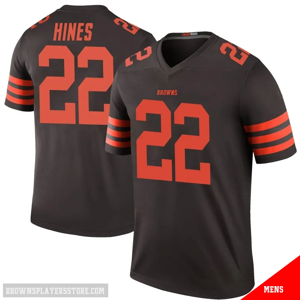 ＃22 Men's Nyheim Hines Brown Legend Cleveland Browns Color Rush Jersey
