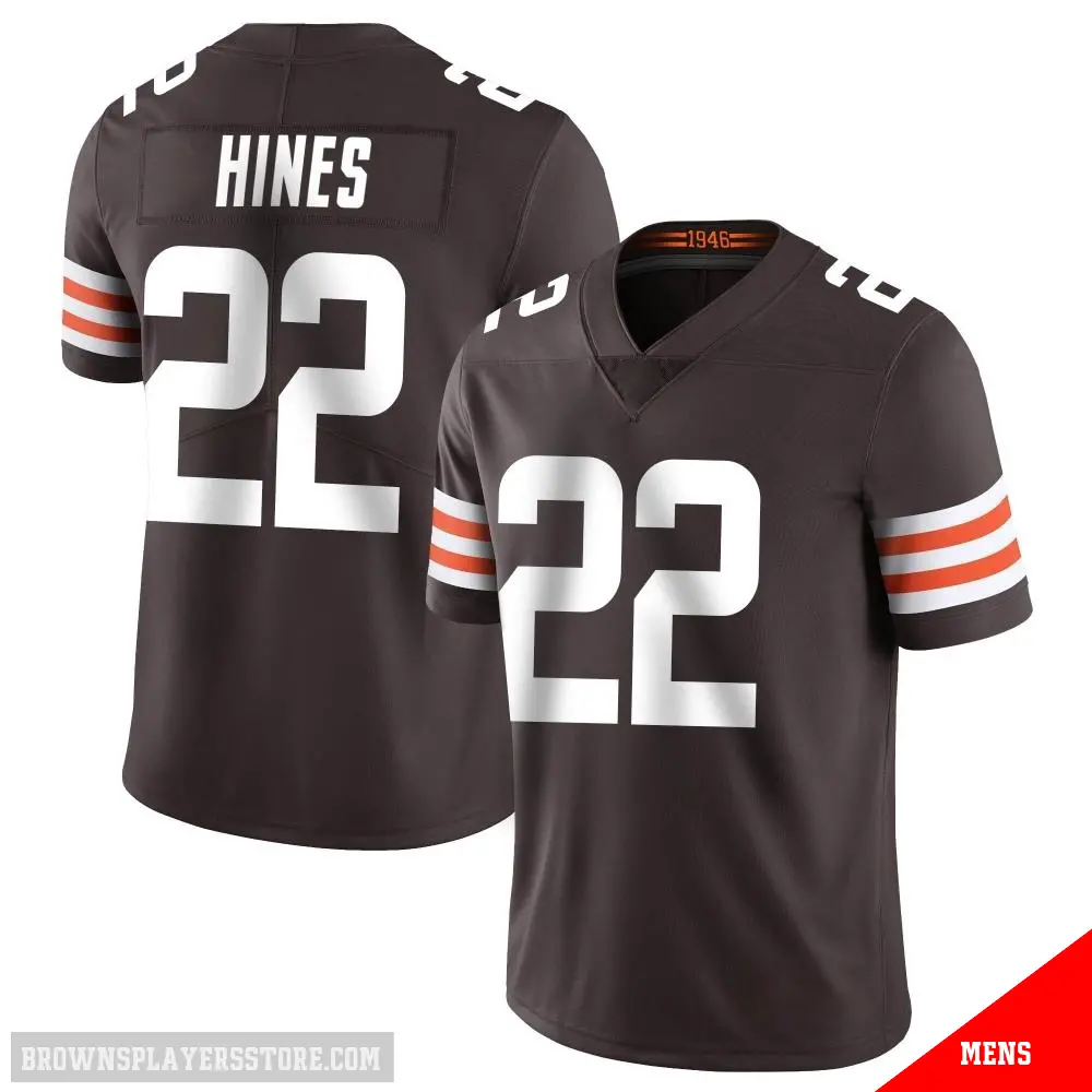 ＃22 Men's Nyheim Hines Brown Limited Cleveland Browns Team Color Vapor Untouchable Jersey