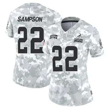 ＃22 Women's Dylan Sampson Arctic Camo Limited Cleveland Browns 2024 Salute to Service Jersey