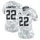 ＃22 Women's Dylan Sampson Arctic Camo Limited Cleveland Browns 2024 Salute to Service Jersey