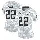 ＃22 Women's Nyheim Hines Arctic Camo Limited Cleveland Browns 2024 Salute to Service Jersey