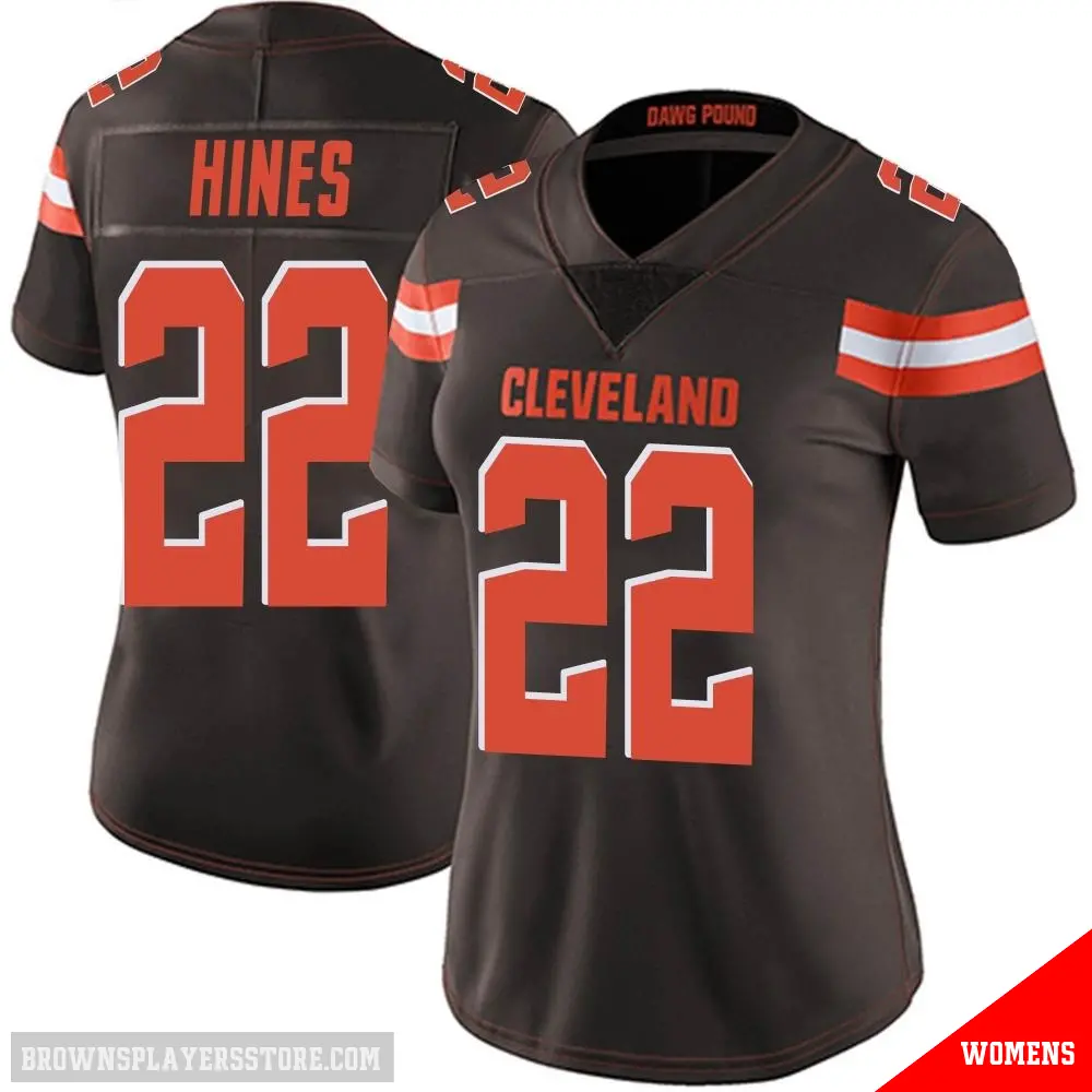 ＃22 Women's Nyheim Hines Brown Limited Cleveland Browns Team Color Vapor Untouchable Jersey
