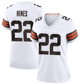 ＃22 Women's Nyheim Hines White Game Cleveland Browns Jersey