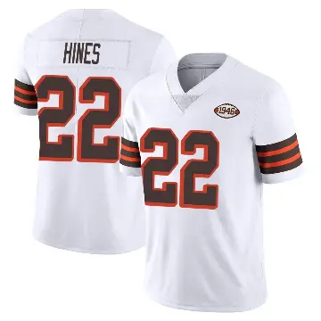 ＃22 Youth Nyheim Hines White Limited Cleveland Browns Vapor 1946 Collection Alternate Jersey