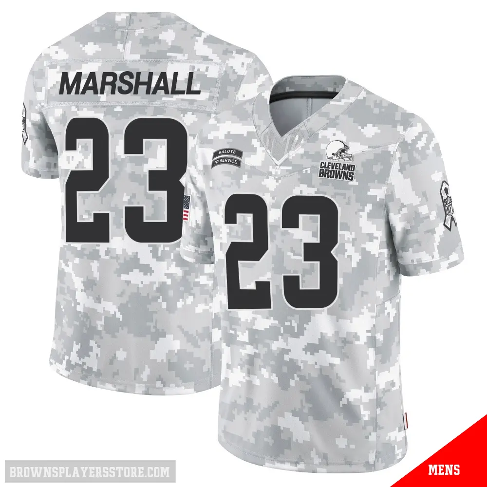 ＃23 Men's Ahmani Marshall Arctic Camo Limited Cleveland Browns 2024 Salute to Service Jersey
