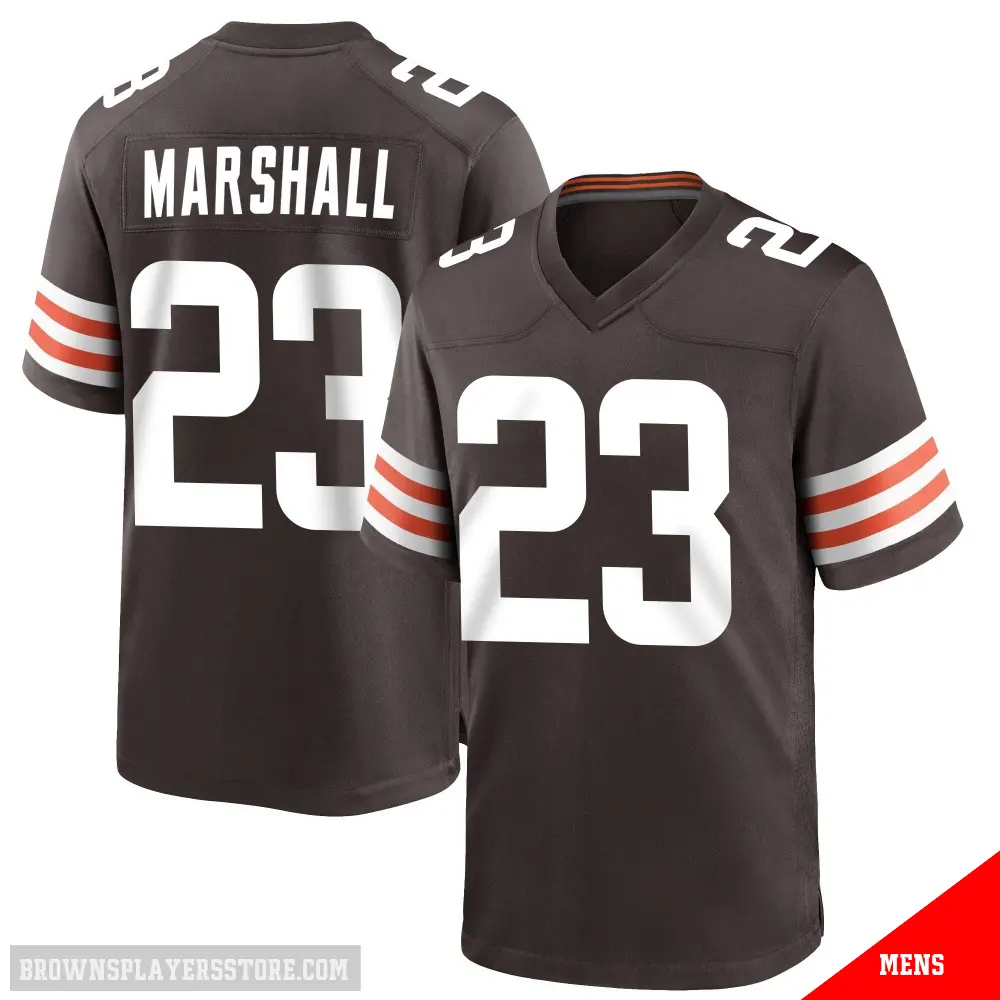 ＃23 Men's Ahmani Marshall Brown Game Cleveland Browns Team Color Jersey