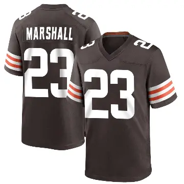 ＃23 Men's Ahmani Marshall Brown Game Cleveland Browns Team Color Jersey