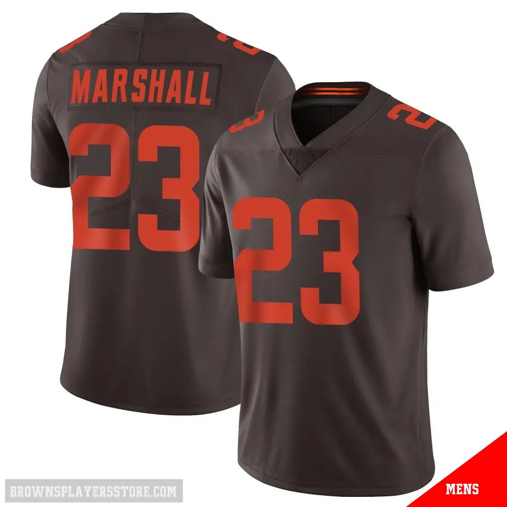 ＃23 Men's Ahmani Marshall Brown Limited Cleveland Browns Vapor Alternate Jersey