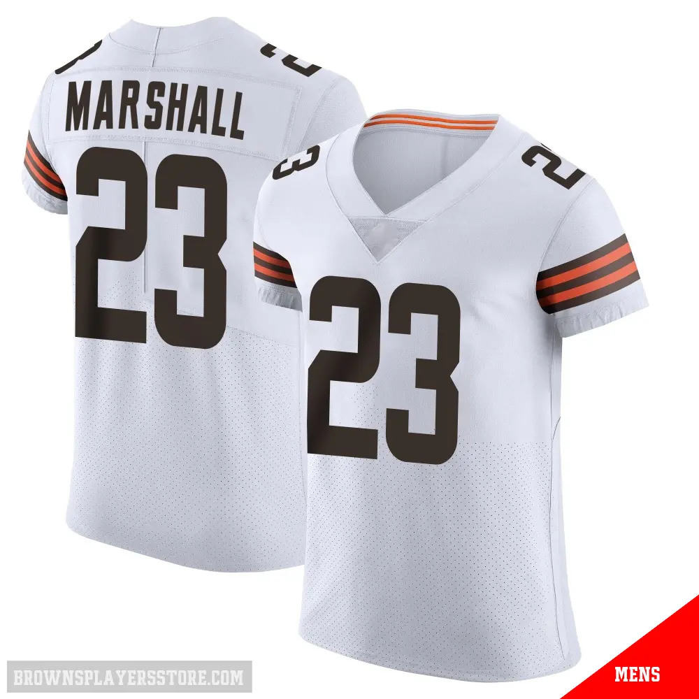 ＃23 Men's Ahmani Marshall White Elite Cleveland Browns Vapor Jersey