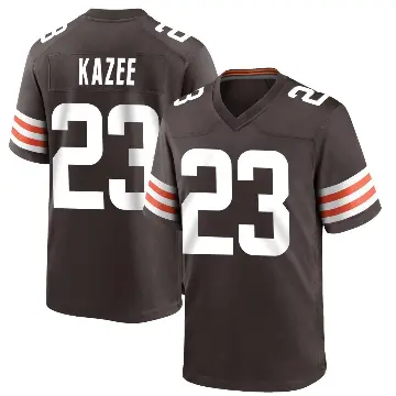 ＃23 Men's Damontae Kazee Brown Game Cleveland Browns Team Color Jersey