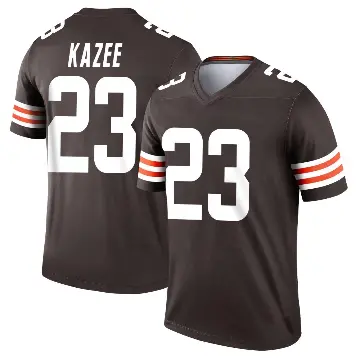 ＃23 Men's Damontae Kazee Brown Legend Cleveland Browns Jersey