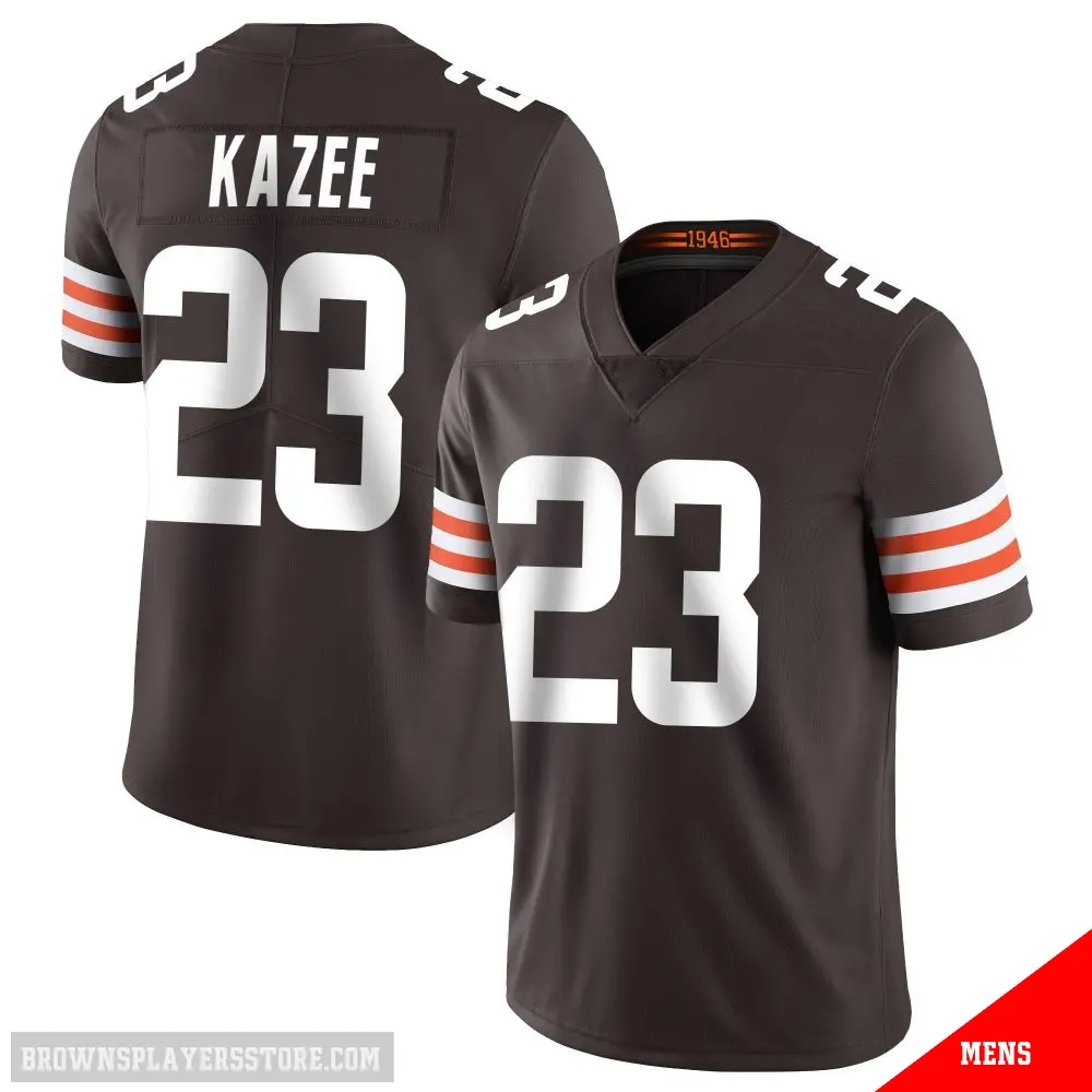 ＃23 Men's Damontae Kazee Brown Limited Cleveland Browns Team Color Vapor Untouchable Jersey