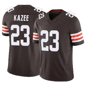 ＃23 Men's Damontae Kazee Brown Limited Cleveland Browns Vapor F.U.S.E. Jersey