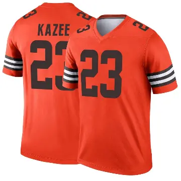 ＃23 Men's Damontae Kazee Orange Legend Cleveland Browns Inverted Jersey