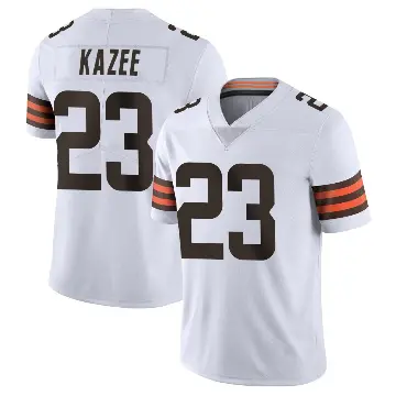 ＃23 Men's Damontae Kazee White Limited Cleveland Browns Vapor Untouchable Jersey