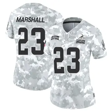 ＃23 Women's Ahmani Marshall Arctic Camo Limited Cleveland Browns 2024 Salute to Service Jersey