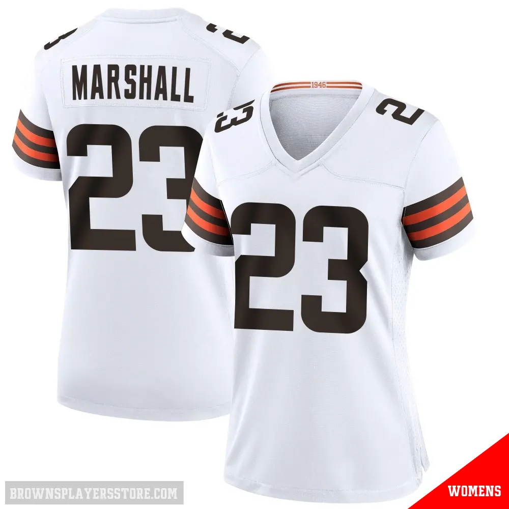 ＃23 Women's Ahmani Marshall White Game Cleveland Browns Jersey