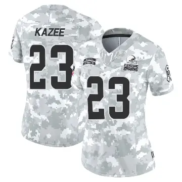 ＃23 Women's Damontae Kazee Arctic Camo Limited Cleveland Browns 2024 Salute to Service Jersey