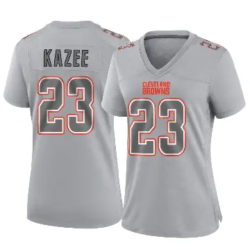 ＃23 Women's Damontae Kazee Gray Game Cleveland Browns Atmosphere Fashion Jersey
