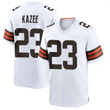 ＃23 Youth Damontae Kazee White Game Cleveland Browns Jersey