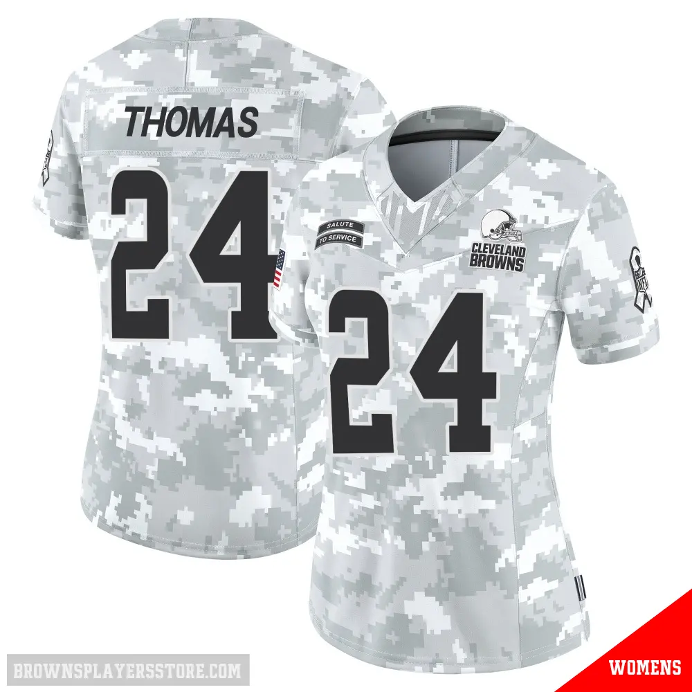 ＃24 Women's Daniel Thomas Arctic Camo Limited Cleveland Browns 2024 Salute to Service Jersey