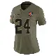 ＃24 Women's Daniel Thomas Olive Limited Cleveland Browns 2025 Salute to Service Jersey