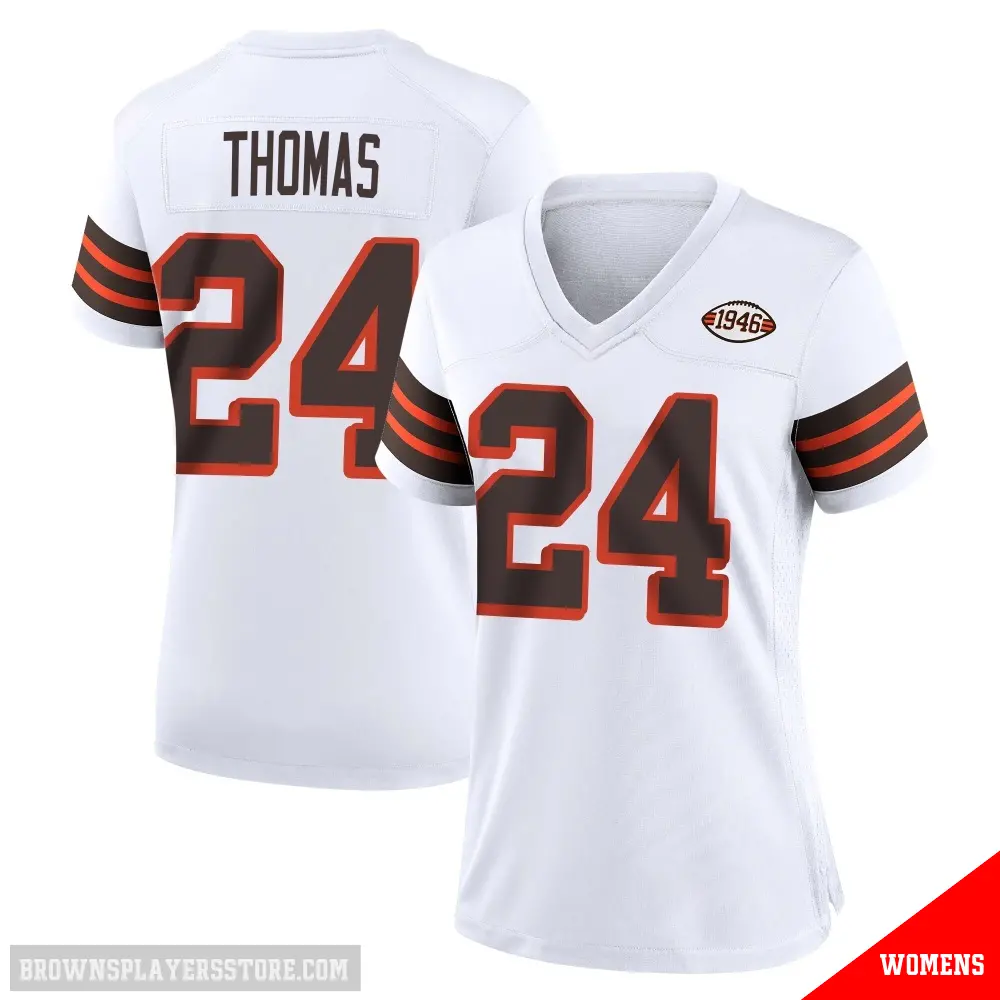 ＃24 Women's Daniel Thomas White Game Cleveland Browns 1946 Collection Alternate Jersey