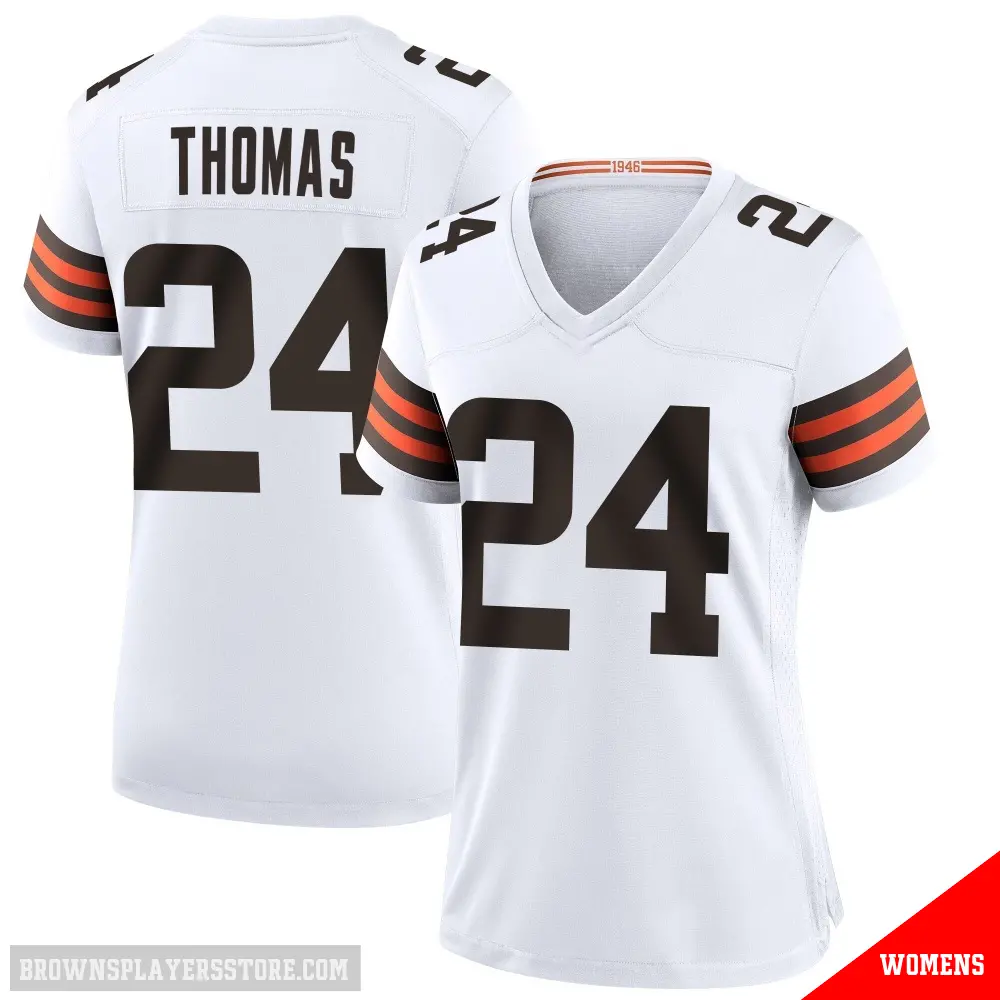 ＃24 Women's Daniel Thomas White Game Cleveland Browns Jersey