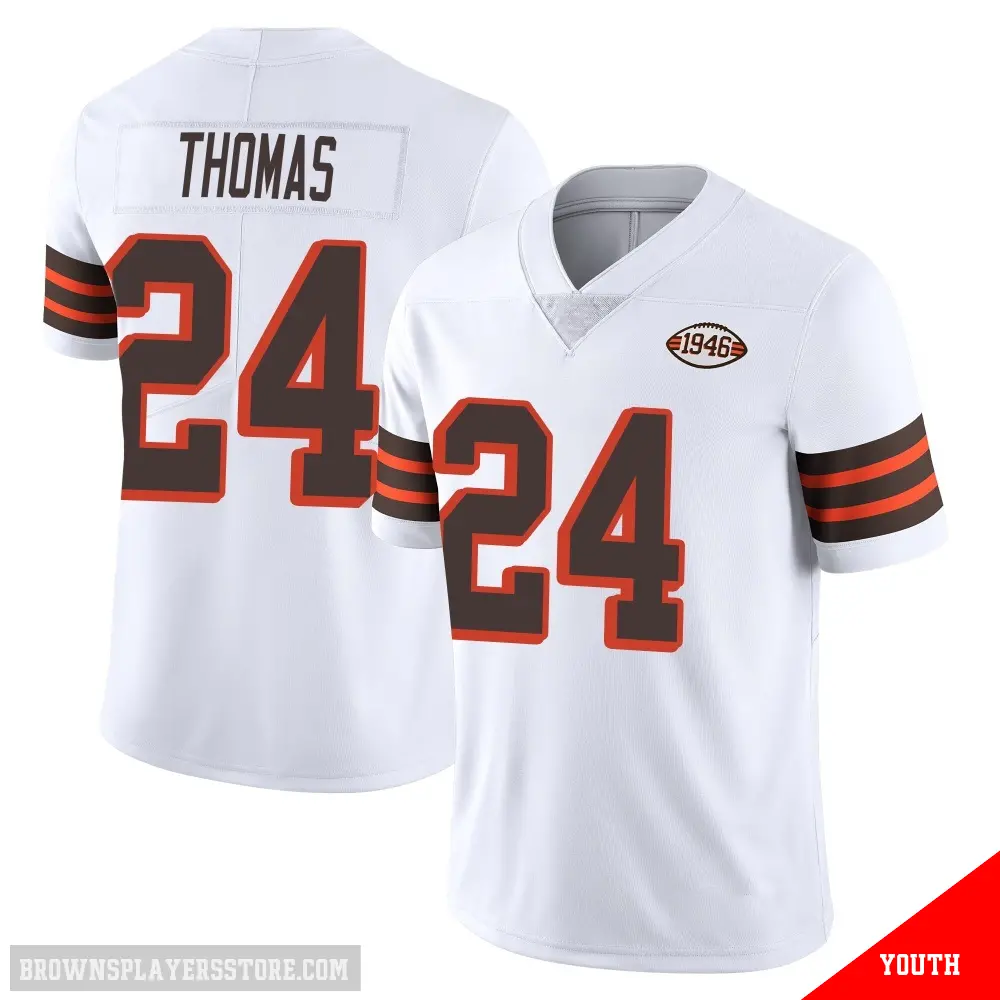 ＃24 Youth Daniel Thomas White Limited Cleveland Browns Vapor 1946 Collection Alternate Jersey