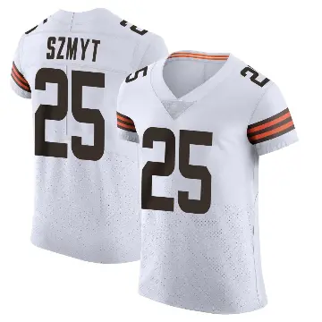 ＃25 Men's Andre Szmyt White Elite Cleveland Browns Vapor Jersey