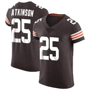 ＃25 Men's George Atkinson Brown Elite Cleveland Browns Vapor Jersey