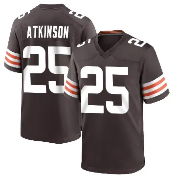 ＃25 Men's George Atkinson Brown Game Cleveland Browns Team Color Jersey