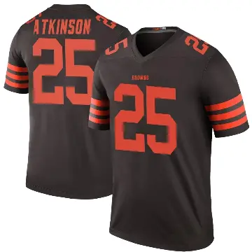 ＃25 Men's George Atkinson Brown Legend Cleveland Browns Color Rush Jersey