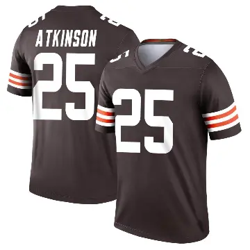 ＃25 Men's George Atkinson Brown Legend Cleveland Browns Jersey