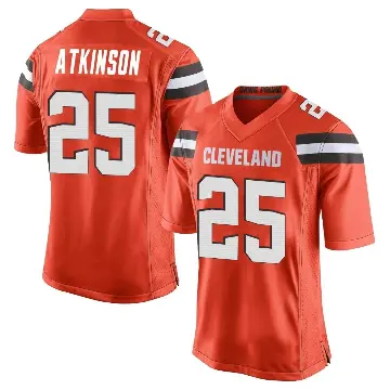 ＃25 Men's George Atkinson Orange Game Cleveland Browns Alternate Jersey