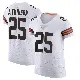 ＃25 Men's George Atkinson White Elite Cleveland Browns Vapor Jersey