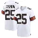 ＃25 Men's George Atkinson White Game Cleveland Browns Jersey
