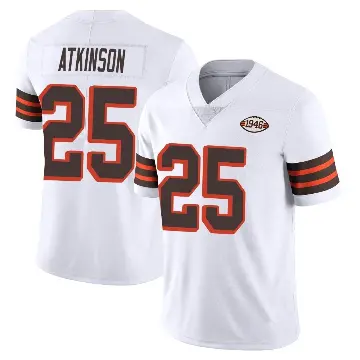 ＃25 Men's George Atkinson White Limited Cleveland Browns Vapor 1946 Collection Alternate Jersey