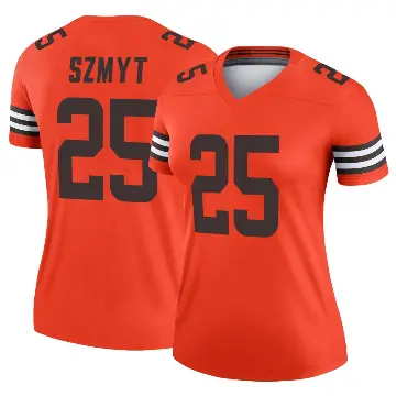 ＃25 Women's Andre Szmyt Orange Legend Cleveland Browns Inverted Jersey