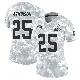 ＃25 Women's George Atkinson Arctic Camo Limited Cleveland Browns 2024 Salute to Service Jersey