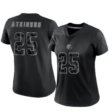 ＃25 Women's George Atkinson Black Limited Cleveland Browns Reflective Jersey